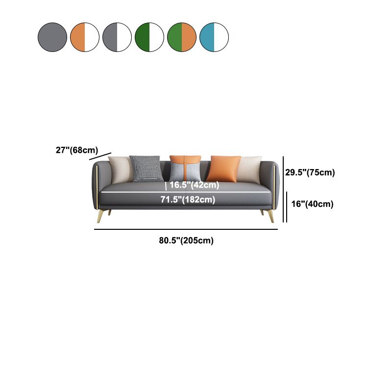 Tuxedo Arm Sofa Modern Faux Leather Sofa 26.77" D x 29.52" H