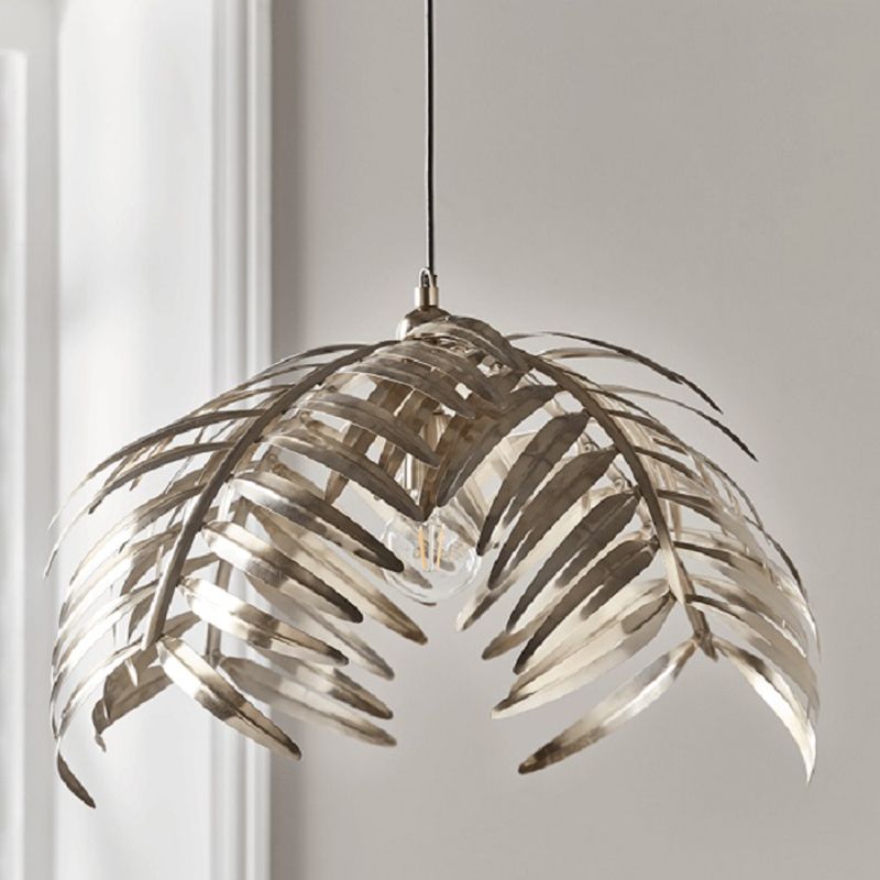 Iron Hanging Pendant Light Rural Leaf Shaped 1 Light Restaurant Ceiling Suspension Lamp