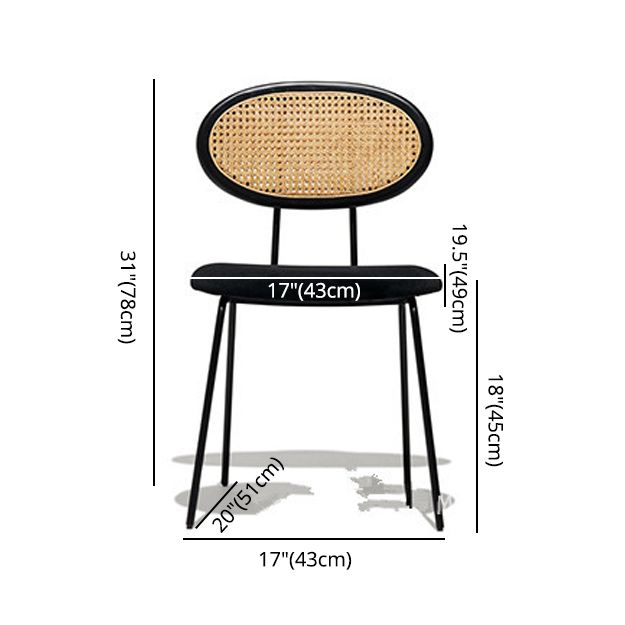 Chaises de salle à manger en métal sans accoudoirs de Style nordique, chaise latérale de salle à manger à dossier ouvert pour usage domestique