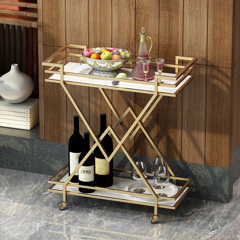 Rolling Contemporary Style Prep Table Metal Prep Table for Kitchen
