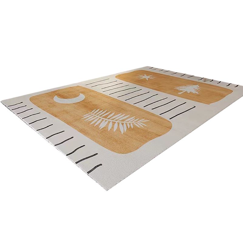 Yellow Modern Carpet Pattern Polyester Carpet Tear Resistant Carpet for Home Decor
