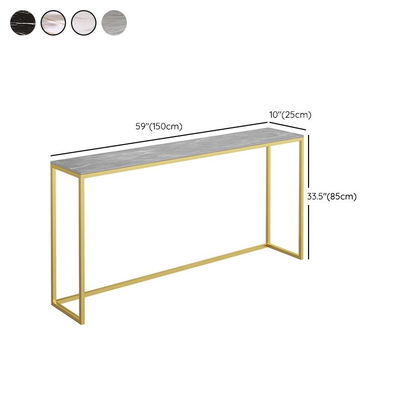 33.46" Tall Glam Console Sofa Table 1-Shelf Stone Accent Table for Hall