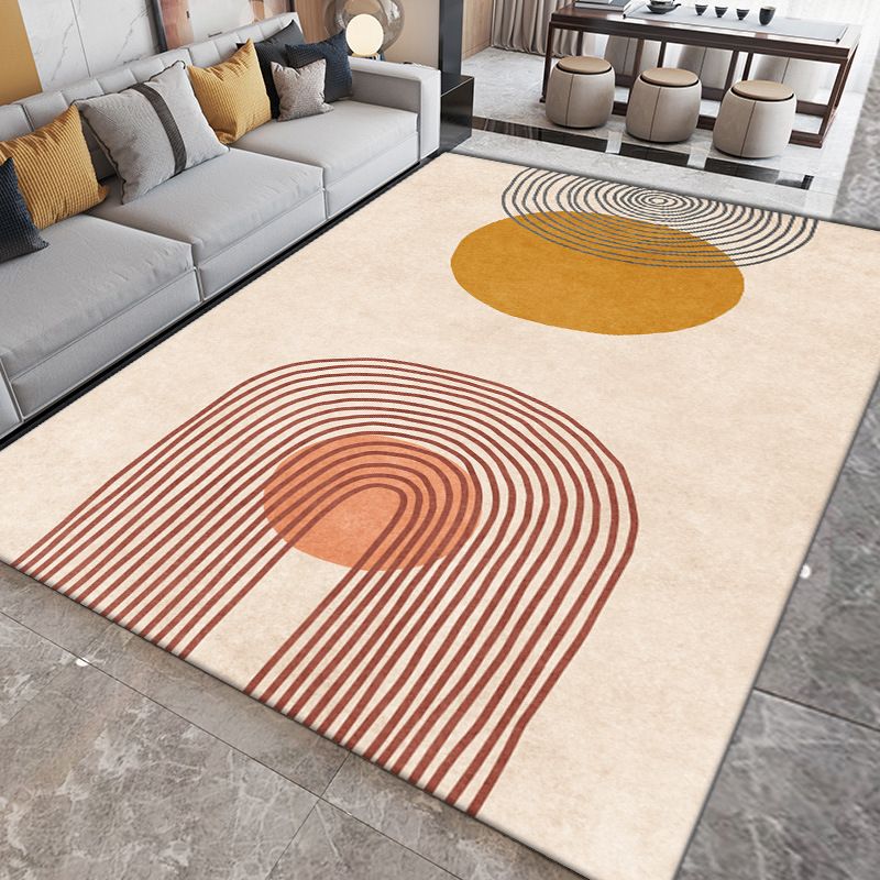 Black Nordic Carpet Polyester Contrast Color Carpet Washable Area Carpet for Drawing Room