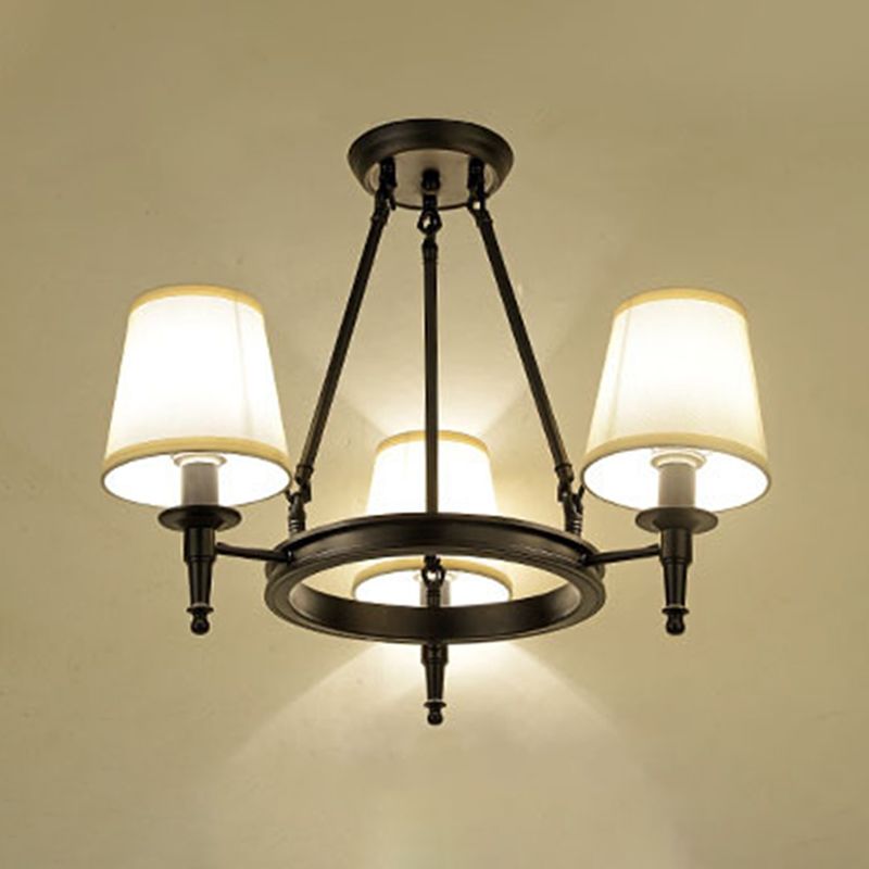 Lampadario a pendente del soggiorno affusolato in tessuto tradizionale 3/6/8 luci appiccicogene