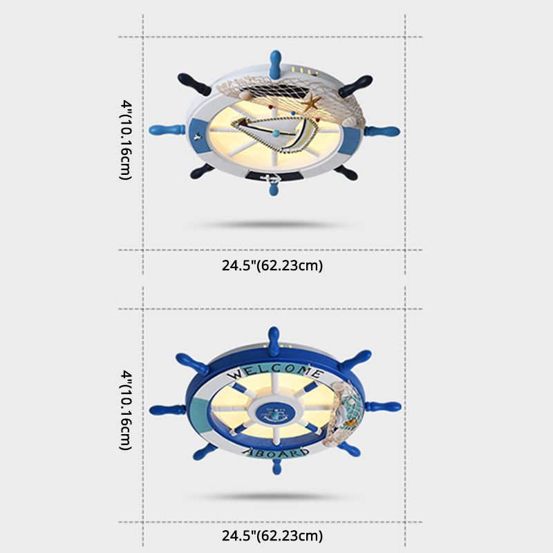 Children's room Ceiling Light Fixture Boy Bedroom Study Mediterranean Style Kindergarten cCartoon Helmsman Creative Lamps