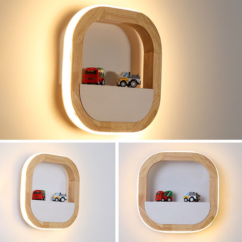 Lámpara de pared de madera de luz de pared de estilo minimalista nórdico