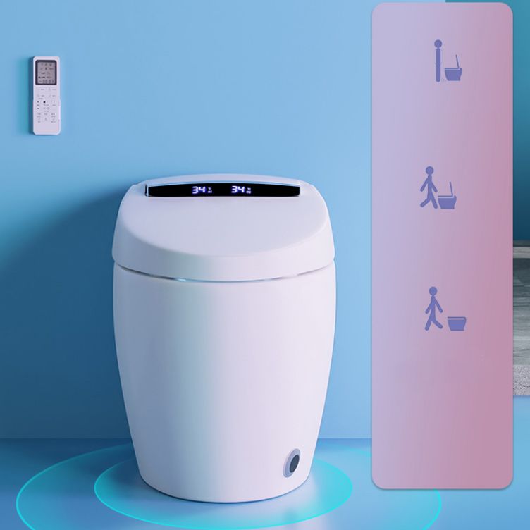 Heated Seat Floor Standing Bidet in White Ceramic Foot Sensor Bidets