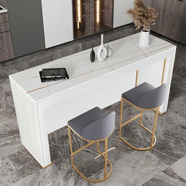 Modern Style 1/2/3 Pieces Sintered Stone Pub Table Set Fixed Table Counter Table