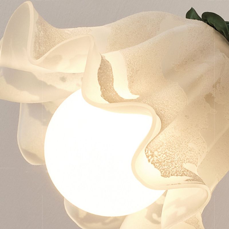 Modern Wall Light Fixture Green Wall Light Sconce with Glass Shade for Bedroom