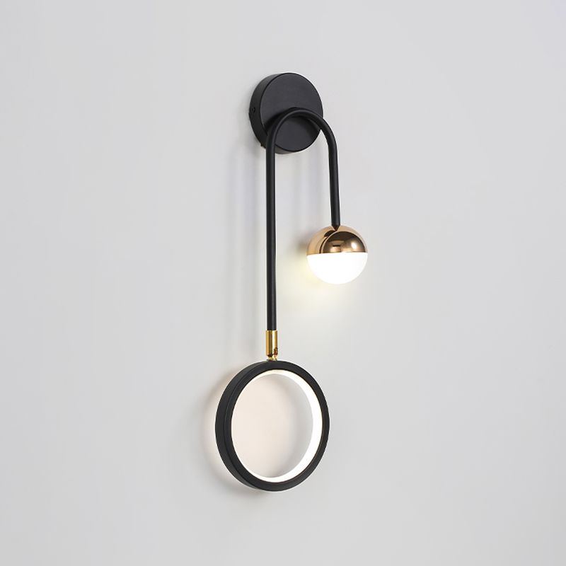 Modern Style Round Wall Mounted Lamps Metal Multi Lights Wall Sconces