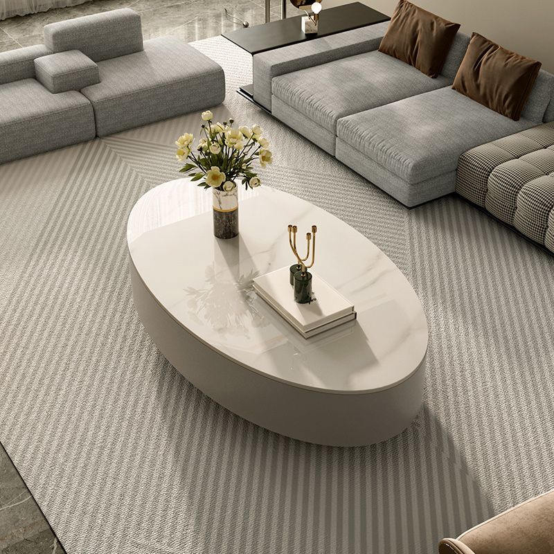 Glam Slate Coffee Cocktail Table Frame Oval Pedestal Coffee Table for Home