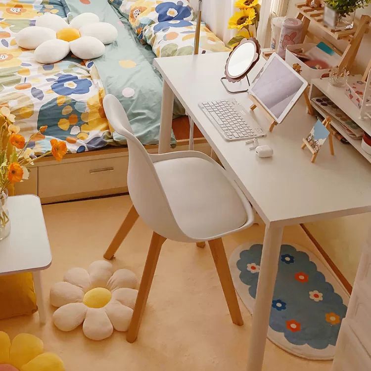 Scandinavian Home Side Chair Wood Upholstered Solid Back Dining Room Chair