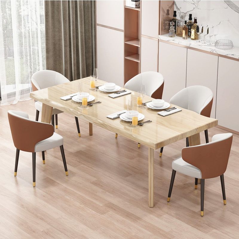 Modern Style Dining Table Rectangle Solid Wood Table for Home