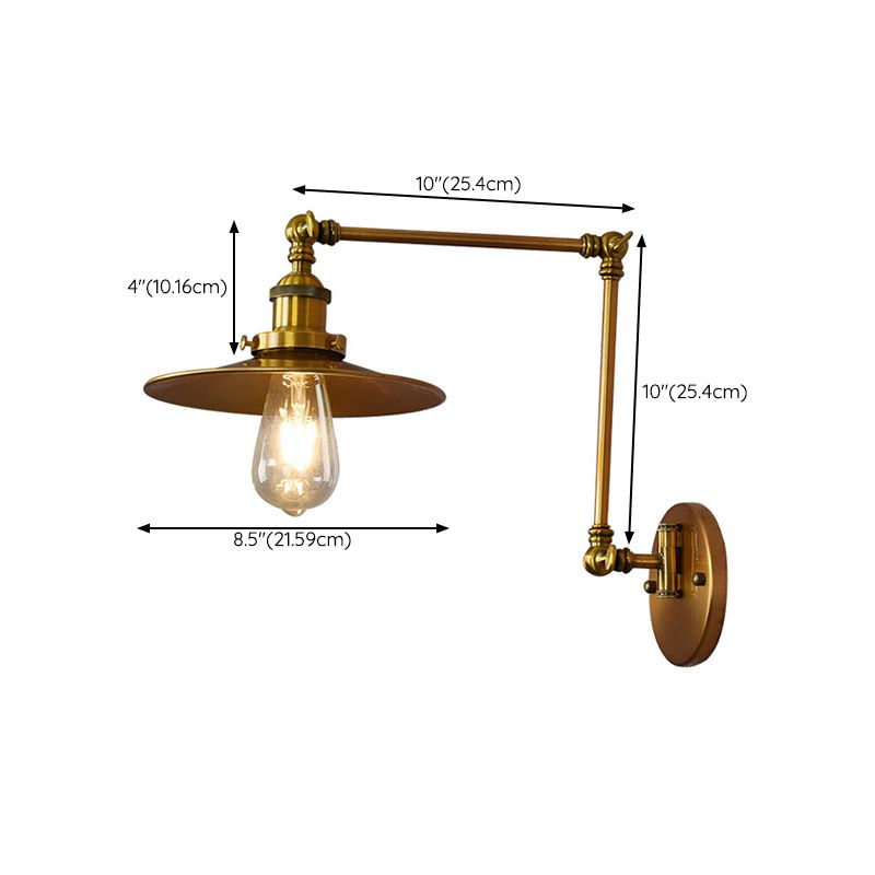 Industrial Style Swing Arm Wall Sconce Metal 1 Light Sconces for Bedroom