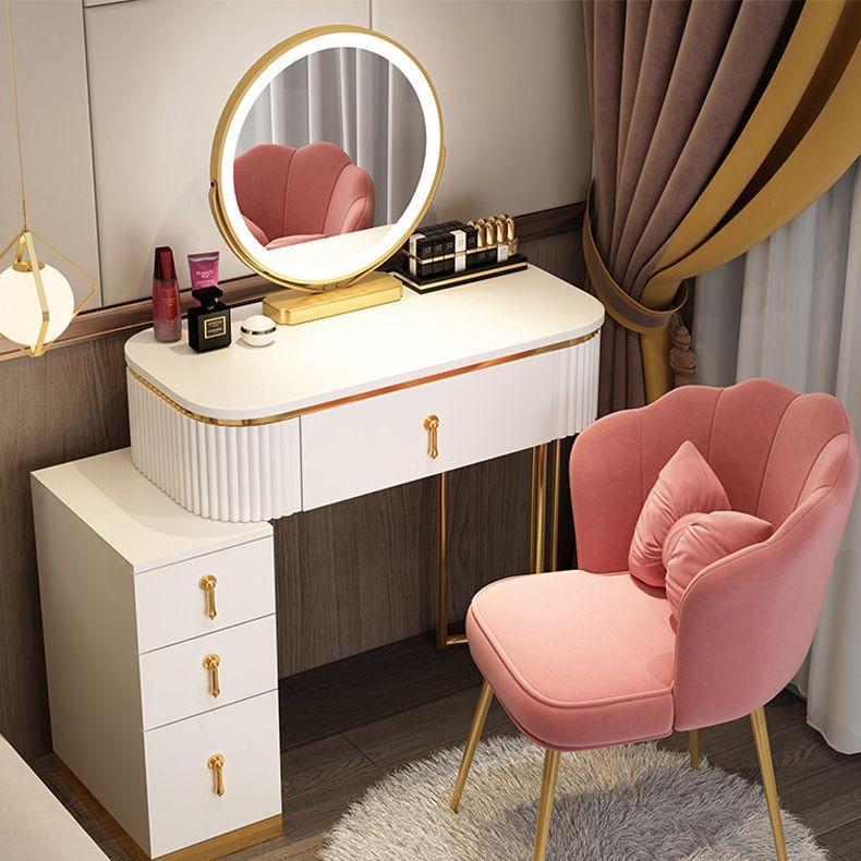Glam Wood Make-up Vanity Bedroom Makeup Vanity Desk with Drawer
