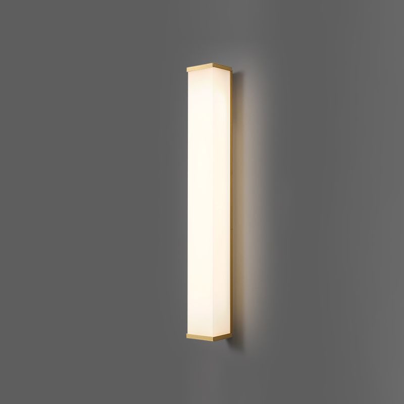 Modern Simple Style Retangular Shade Wall Sconce Metal and Glass 1 Light Sconces in Black Finish