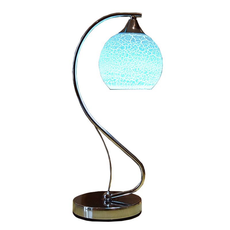 Lampada da comodino in vetro a cupola Lampada da tavolo contemporanea a 1 testa per camera da letto