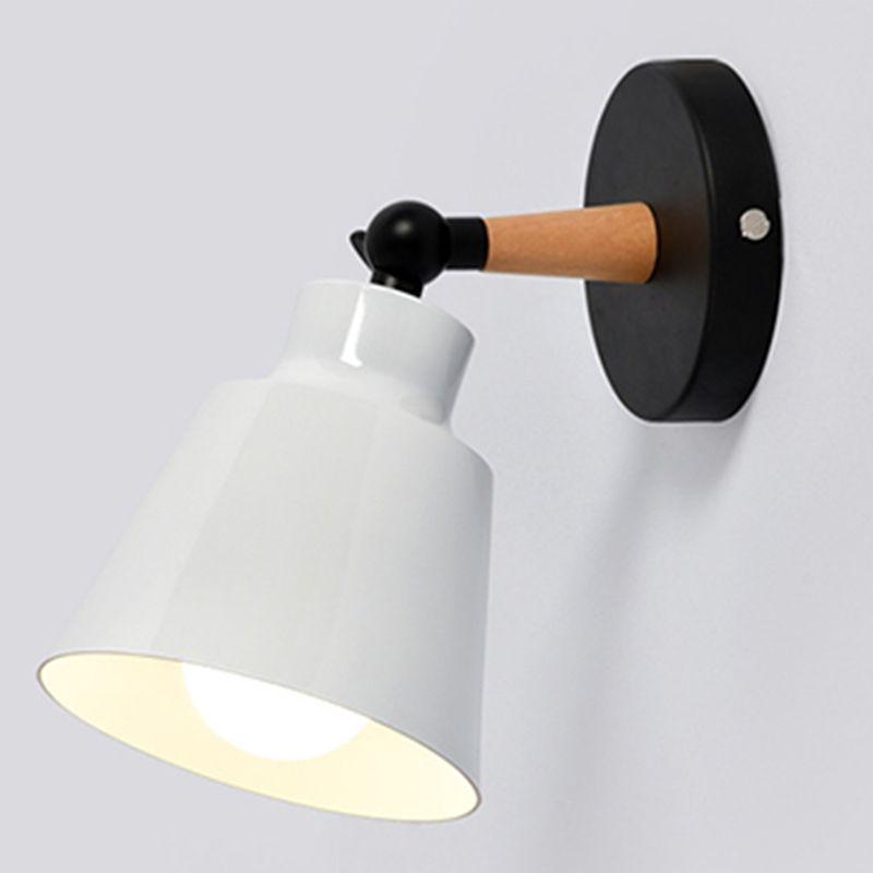 Metal Cone Shaped Sconce Light Fixture Nordic Style Wall Light Fixture for Bedroom