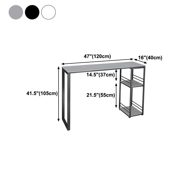 Stone Top Industrial Style Counter Table 42-inch Height Table for Balcony