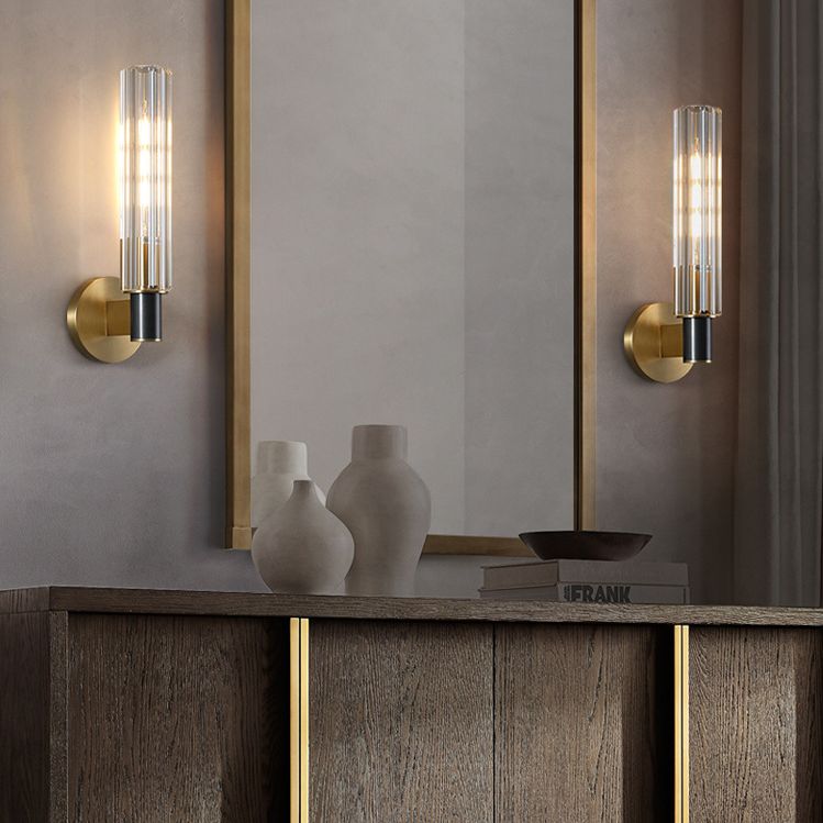 Ultra-modern Cylinder Wall Mount Lighting Clear Glass Wall Mounted Light Fixture for Living Room