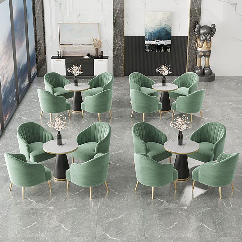 Modern Style Dining Table Sintered Stone Table with Pedestal Base