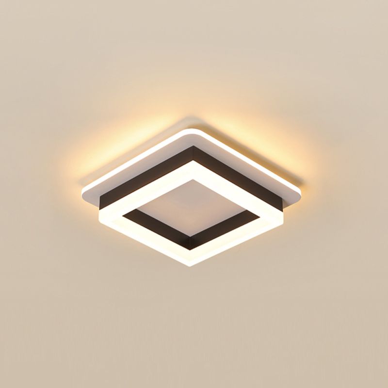 Plafonnier LED rond noir, luminaire de plafond Simple et affleurant pour le salon