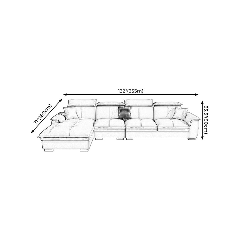 Grey Pillowed Back Cushions Furniture Sectionals with Pillows