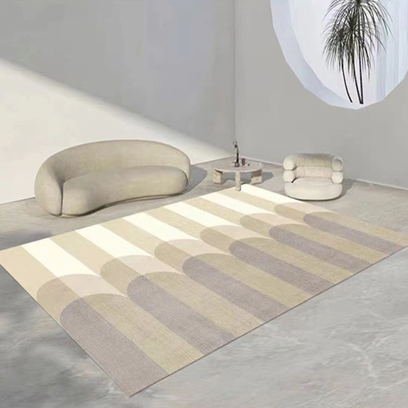 Modern Style Beige Rug Rectangle Shape Stain Resistant Rug for Home Decor