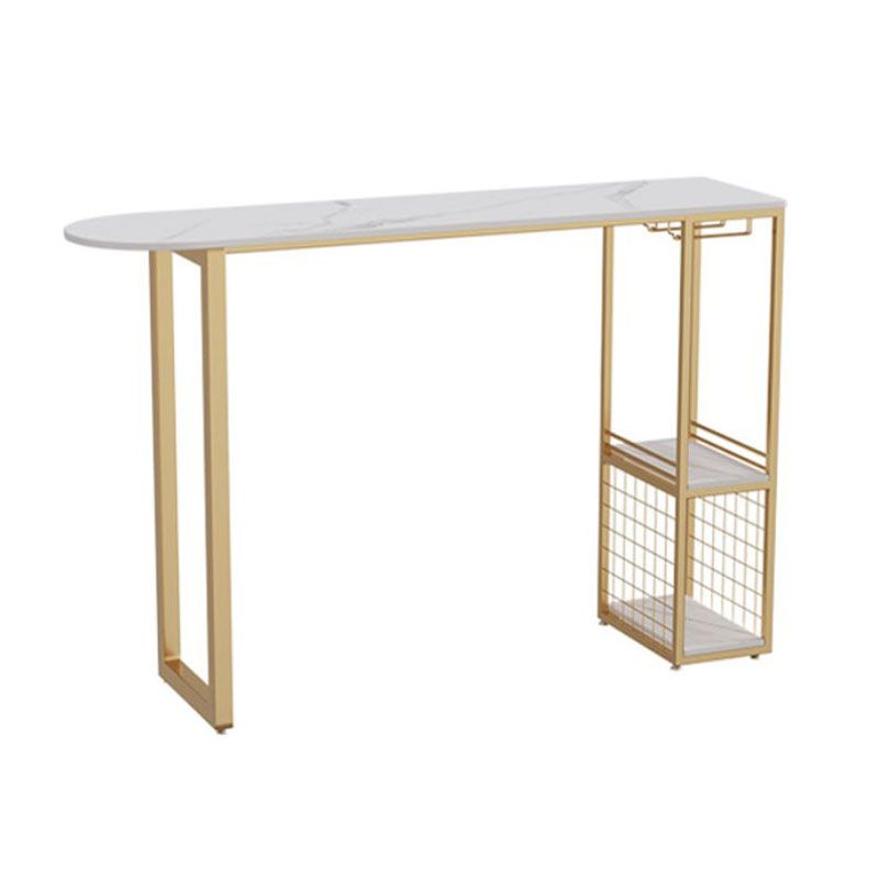 Tavolo da cocktail bar top in pietra tavolo da stoccaggio in metallo in metallo da 42 pollici