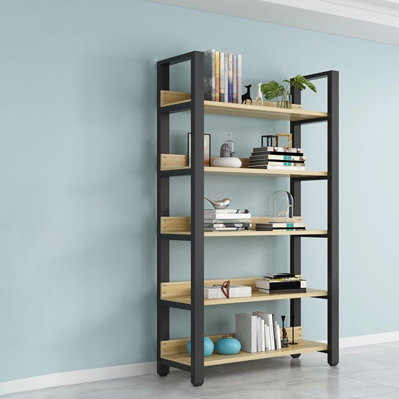 Modern Etagere Mental Bookcase Open Back Bookshelf for Balcony and Living Room