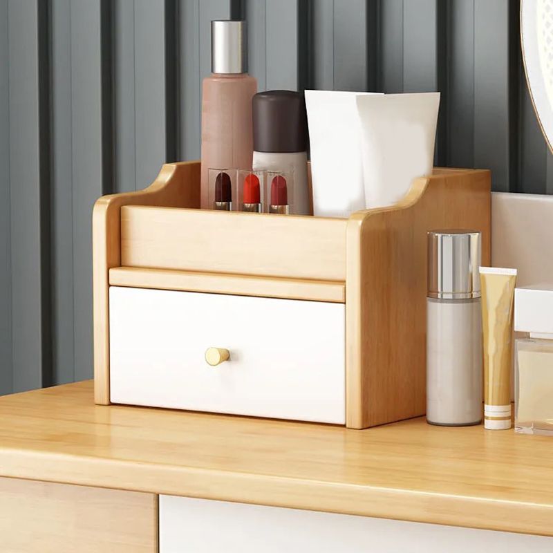 51.1" Height Wood Makeup Vanity Set with Drawers and Mirror for Bedroom