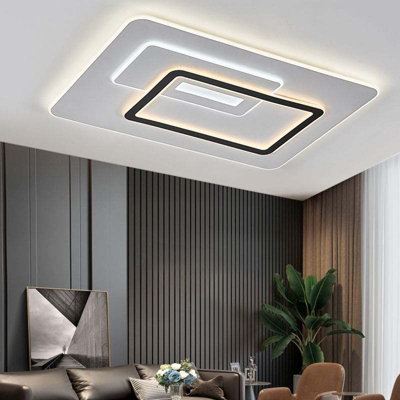 Plafonnier LED en forme de géométrie, moderne, en fer, 3 lumières, montage encastré, pour chambre à coucher