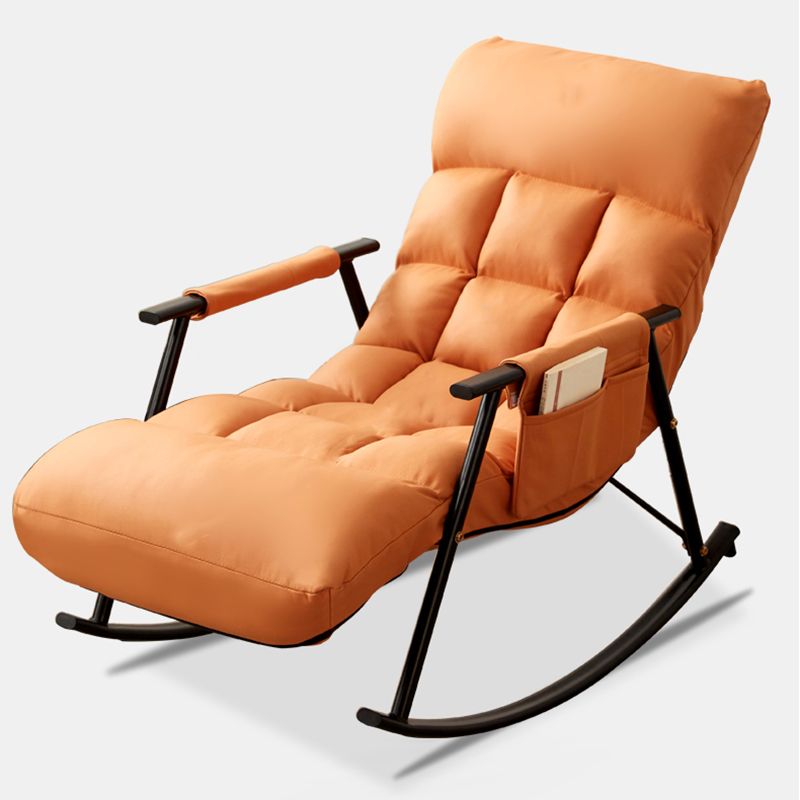 Contemporary Rocking Chair Wing Back Rocker Chair with Removable Cushions