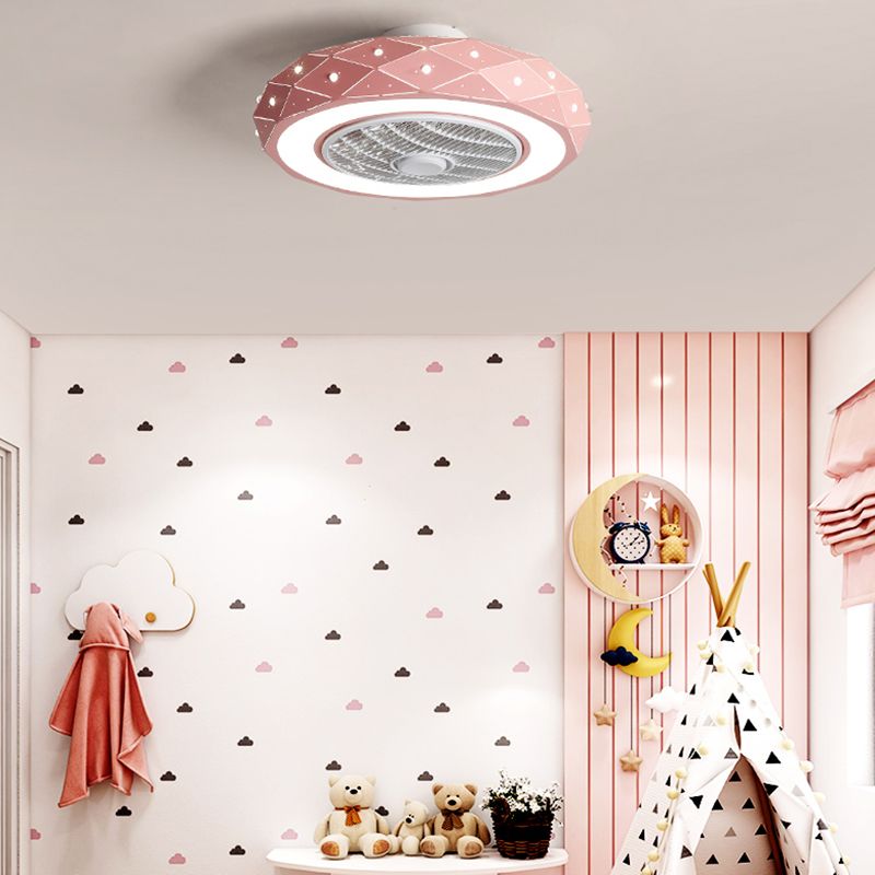 1 Light Ceiling Fan Light Modern Style Metal Ceiling Fan Light for Bedroom