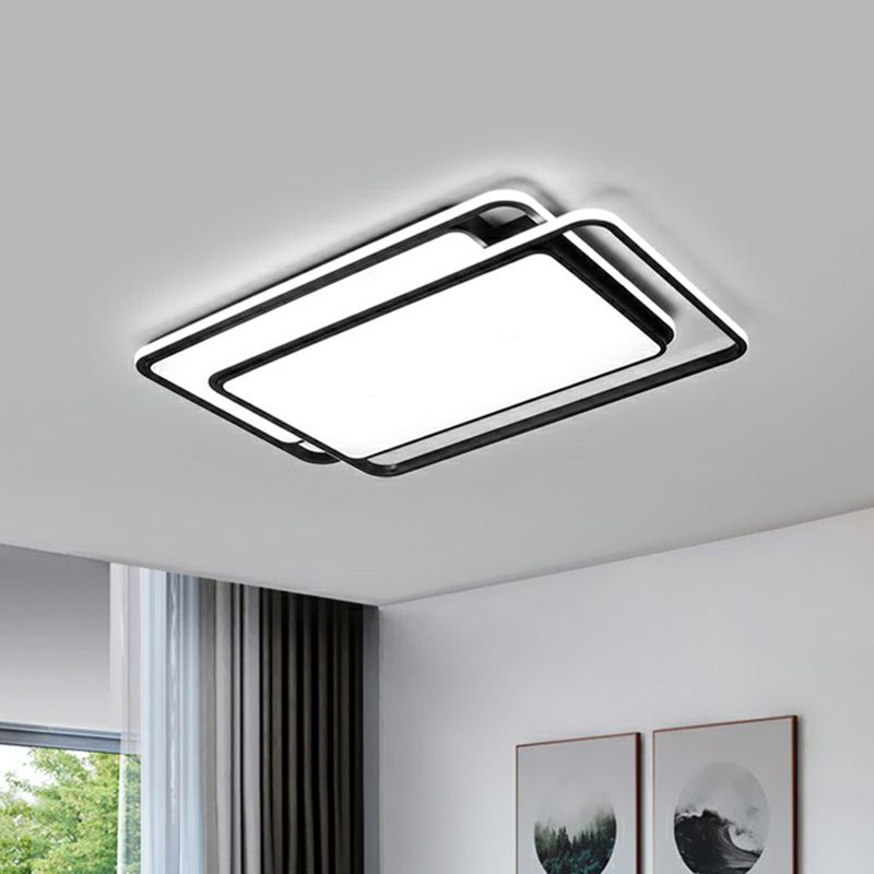 Acrylic Geometric Shaped Ceiling Flush Light Nordic Black Flush Mount Led Light for Bedroom