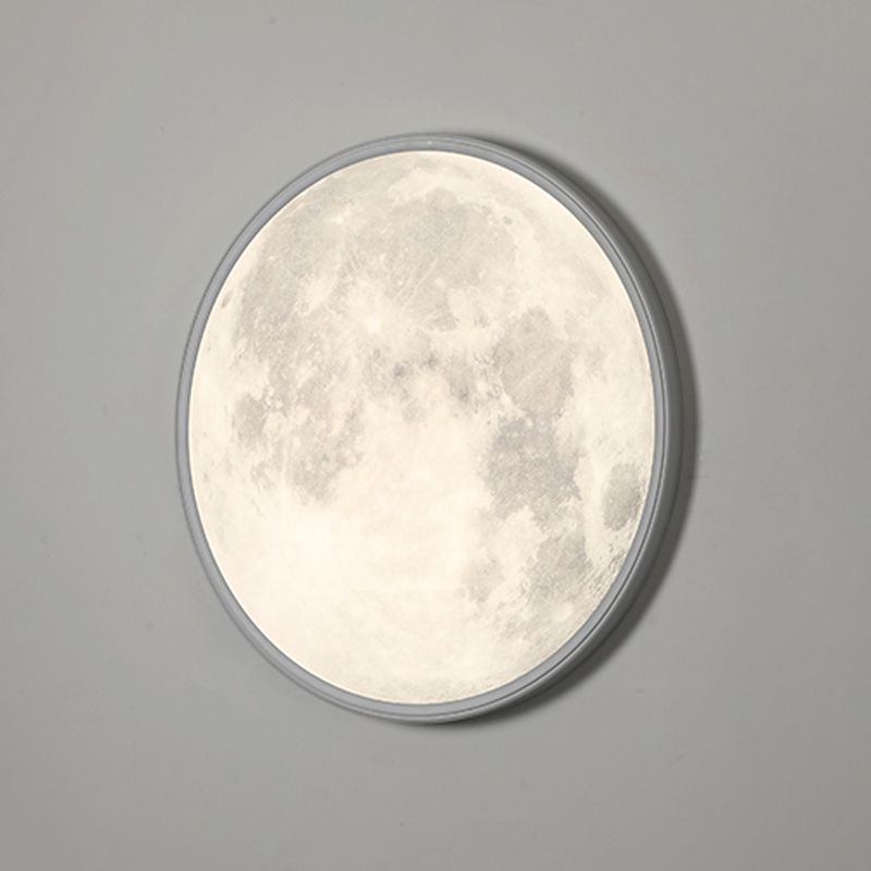 LED Modern Metal Wall Sconce Circular Shape Wall Light with Acrylic Shade for Bedroom