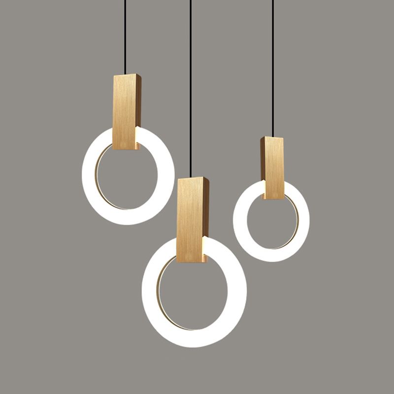Metal Circle Pendant Light Fixture Modern Style LED Pendant Ceiling Light for Bedroom