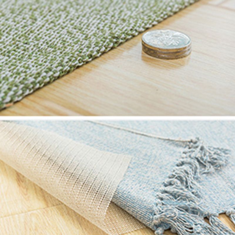 Multicolor Modern Indoor Rug Cottonr Solid Carpet Easy Care Rug for Living Room