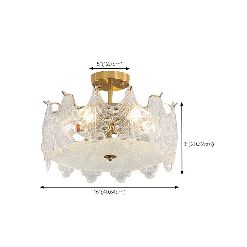 Nordic Ceiling Light Household Glass Flush Mount Light Fixture for Bedroom