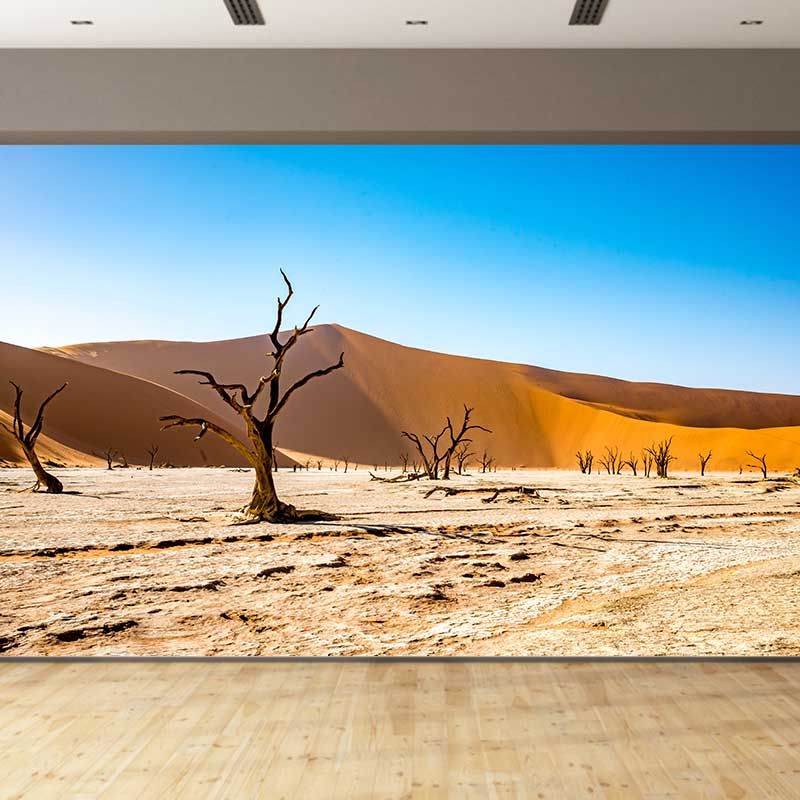 Desert Wall Mural Yellow Wall Covering for Sitting Room, Made to Measure
