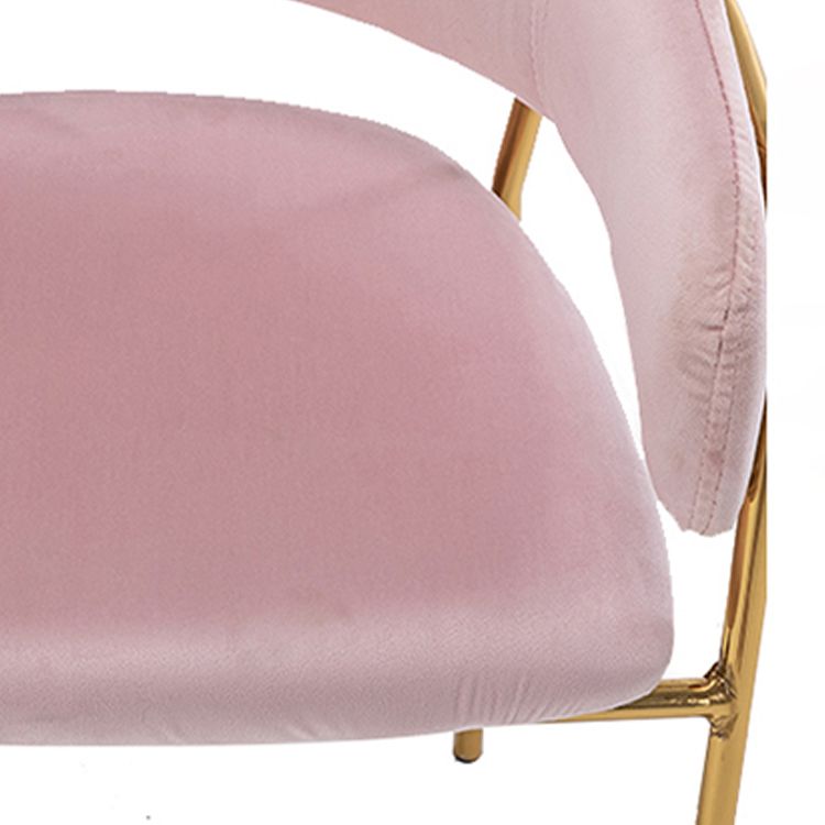 Sillas de comedor de terciopelo Glam, silla lateral de comedor con respaldo abierto para uso en restaurantes