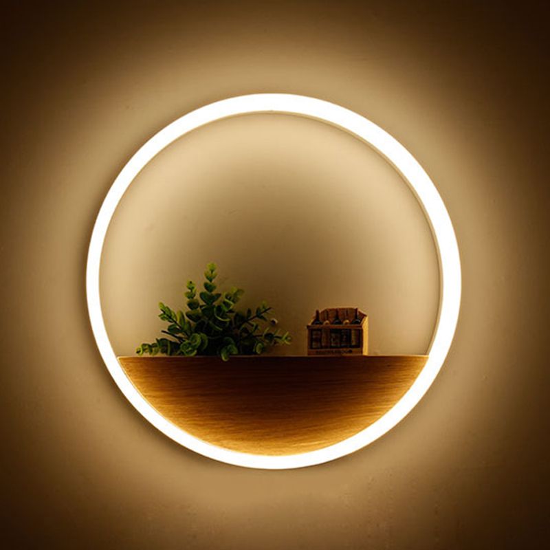 Acrylcirkel wandlamp Licht Licht Simplicity Stijl LED -wand SCONCE -verlichting in het wit