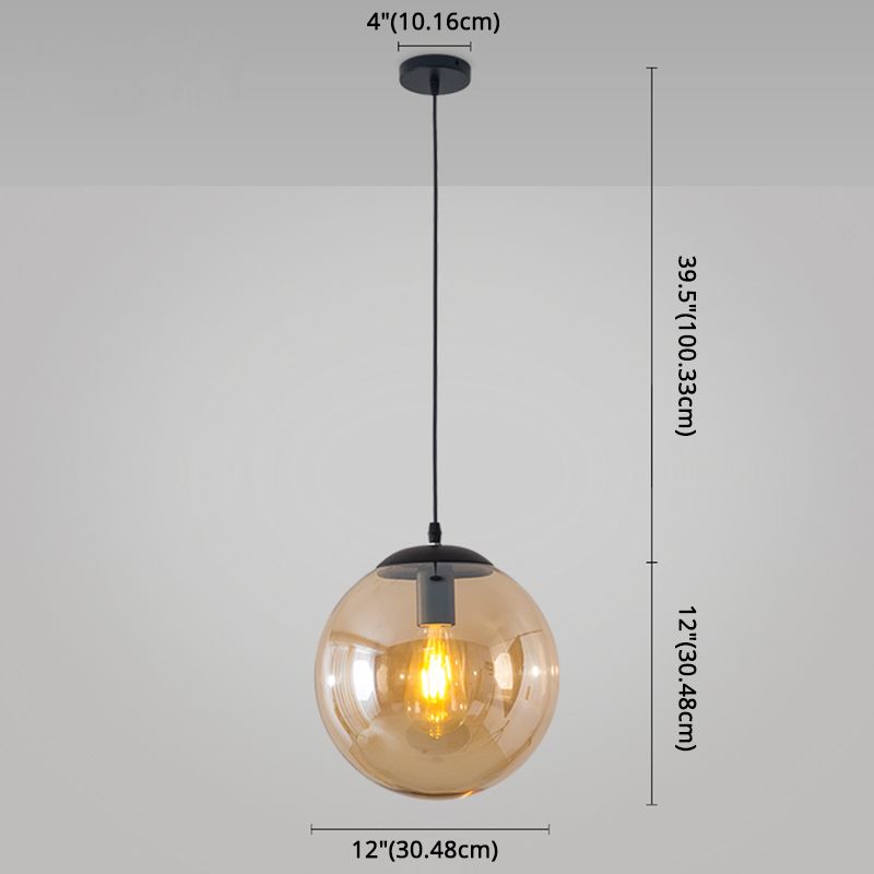 Minimaliste moderne à 1 lampe à la lumière Lumière Bubble Boule de verre transparent Lumière suspendue avec 39 "fil suspendu