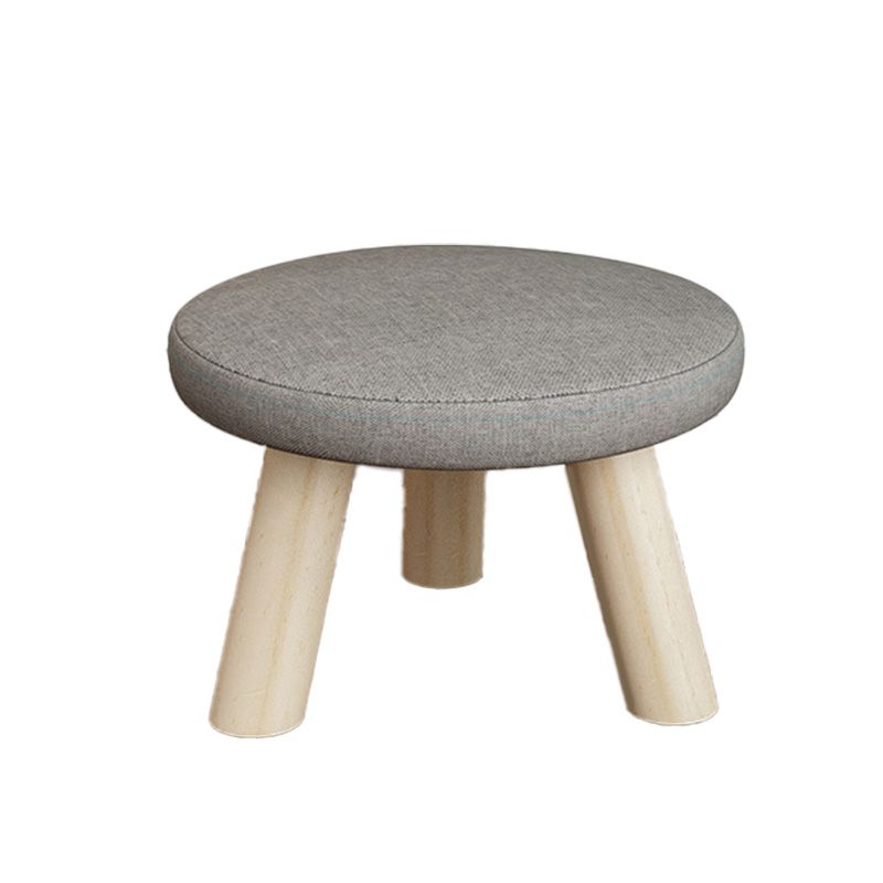Cotton Linen Ottoman Wood Frame Whole Colored Contemporary Upholstered Ottoman