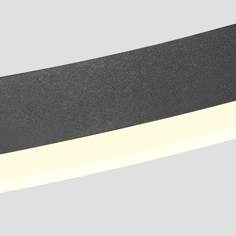 Lustre noir moderne plusieurs anneaux de plafond pendentif en métal léger en métal