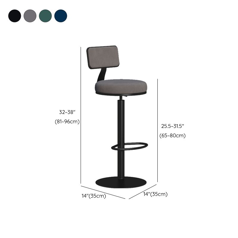 Contemporary Low Back Counter Height Stools with Footrest for Living Room