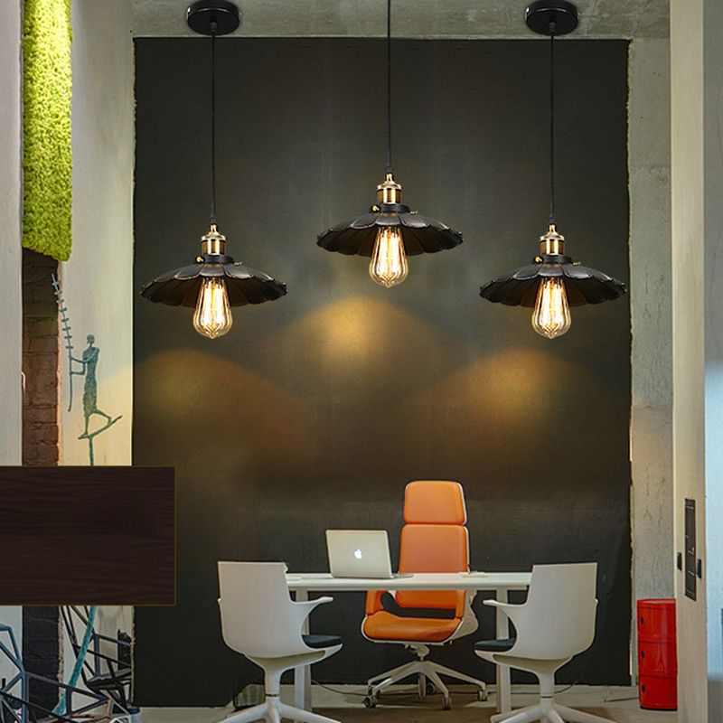 Zwart single hanger licht in industrieel retro -stijl smeedijzeren hangend licht voor coffeeshop