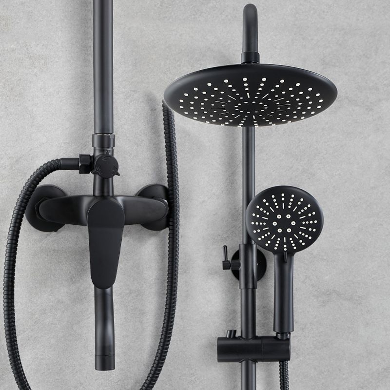 Modern Black Shower System Rain Massage Jet Lever Handle  Shower Trim