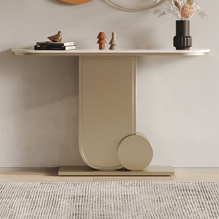 Modern Stone Console Table Stain Resistant Console Sofa Table for Hall