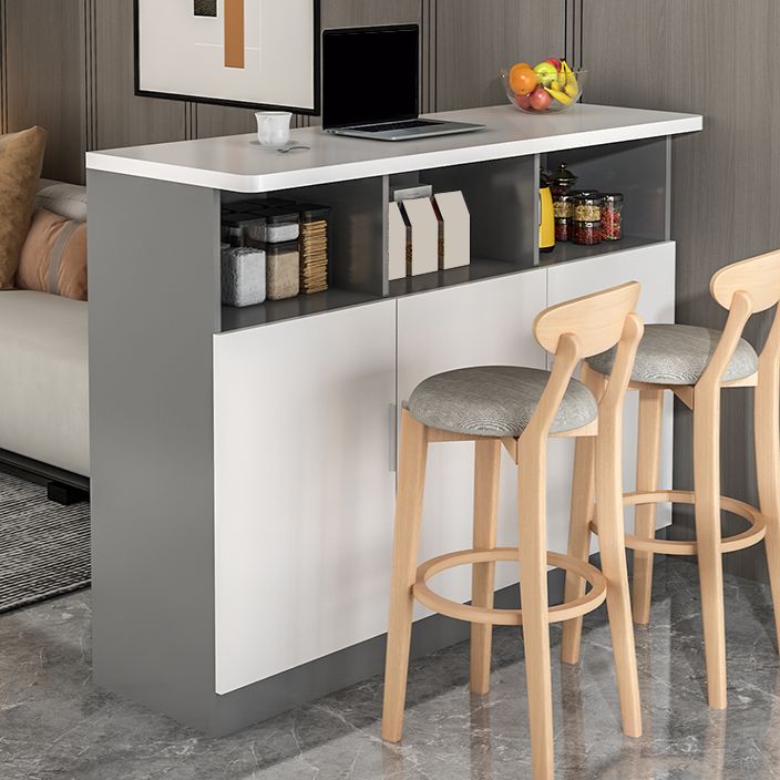 Rectangle Bar Table Wood Dining Table for Kitchen Living Room